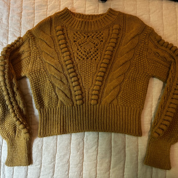 Anthropologie Sweaters - Anthropologie Chunky Knit Cable Sweater - Mustard XS